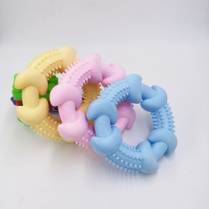 giocattolo da masticare per cani con anello appuntito color TPR per animali domestici