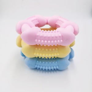 giocattolo da masticare per cani con anello appuntito color TPR per animali domestici