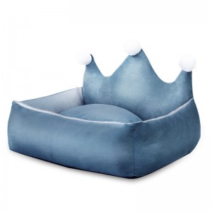 Haustier-Polsterbett für Hund, Katze, Kronenform, niedliches Nestsofa, Haustierbett
