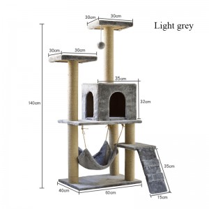 Árbol de plataforma de salto de gato de marco de escalada pequeño de gato de madera maciza de producto de venta caliente