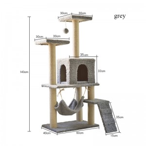 Árbol de plataforma de salto de gato de marco de escalada pequeño de gato de madera maciza de producto de venta caliente