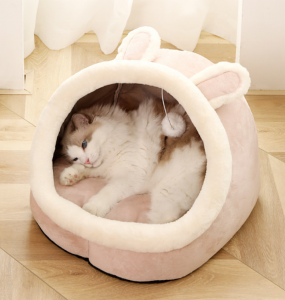 Hot Pets Beds Zimní Pohodlná postel pro kočky v kresleném stylu Cotton Cat House