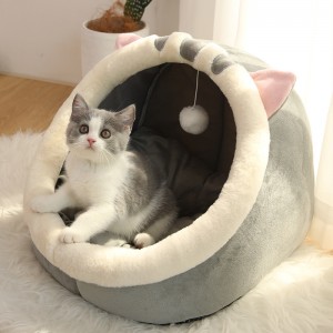 Hot Pets Beds Zimní Pohodlná postel pro kočky v kresleném stylu Cotton Cat House